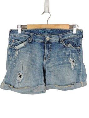Ariya Jeans Cuffed Distressed Medium Wash Jean Shorts Size 11/12